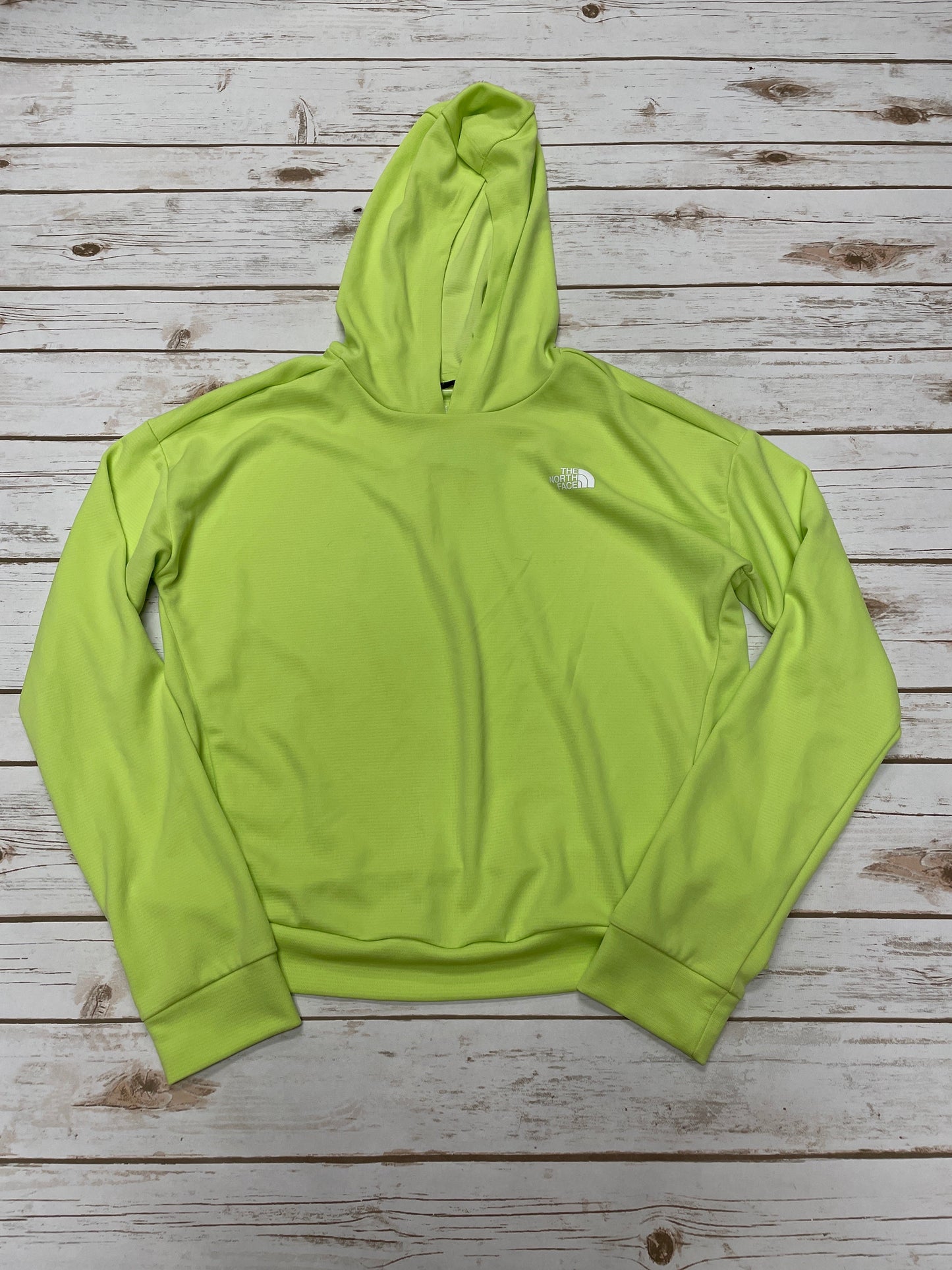 Athletic Top Long Sleeve Hoodie By The North Face In Green, Size: M