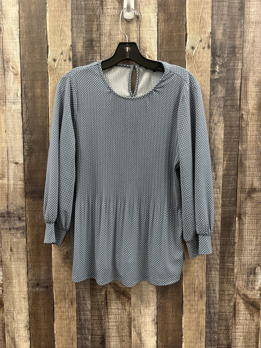 Top Long Sleeve By Adrianna Papell In Polkadot Pattern, Size: M