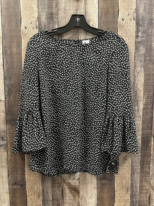 Blouse 3/4 Sleeve By Elle In Polkadot Pattern, Size: M