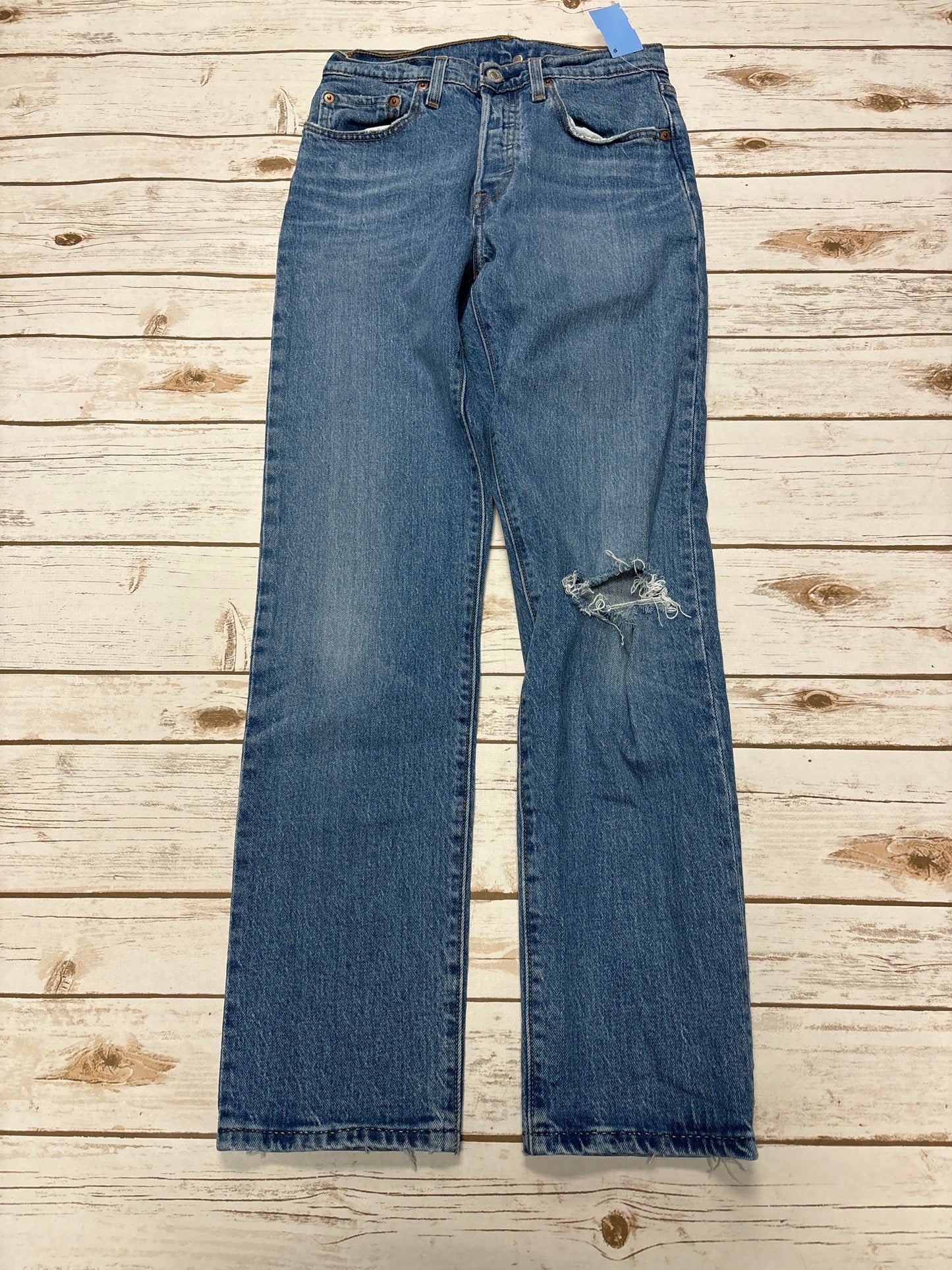 Jeans Straight By Levis In Blue Denim, Size: 2