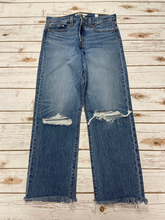 Jeans Straight By Levis In Blue Denim, Size: 8