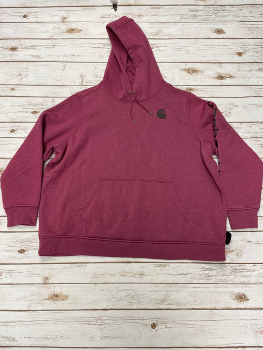 Sweatshirt Hoodie By Carhartt In Maroon, Size: 3x