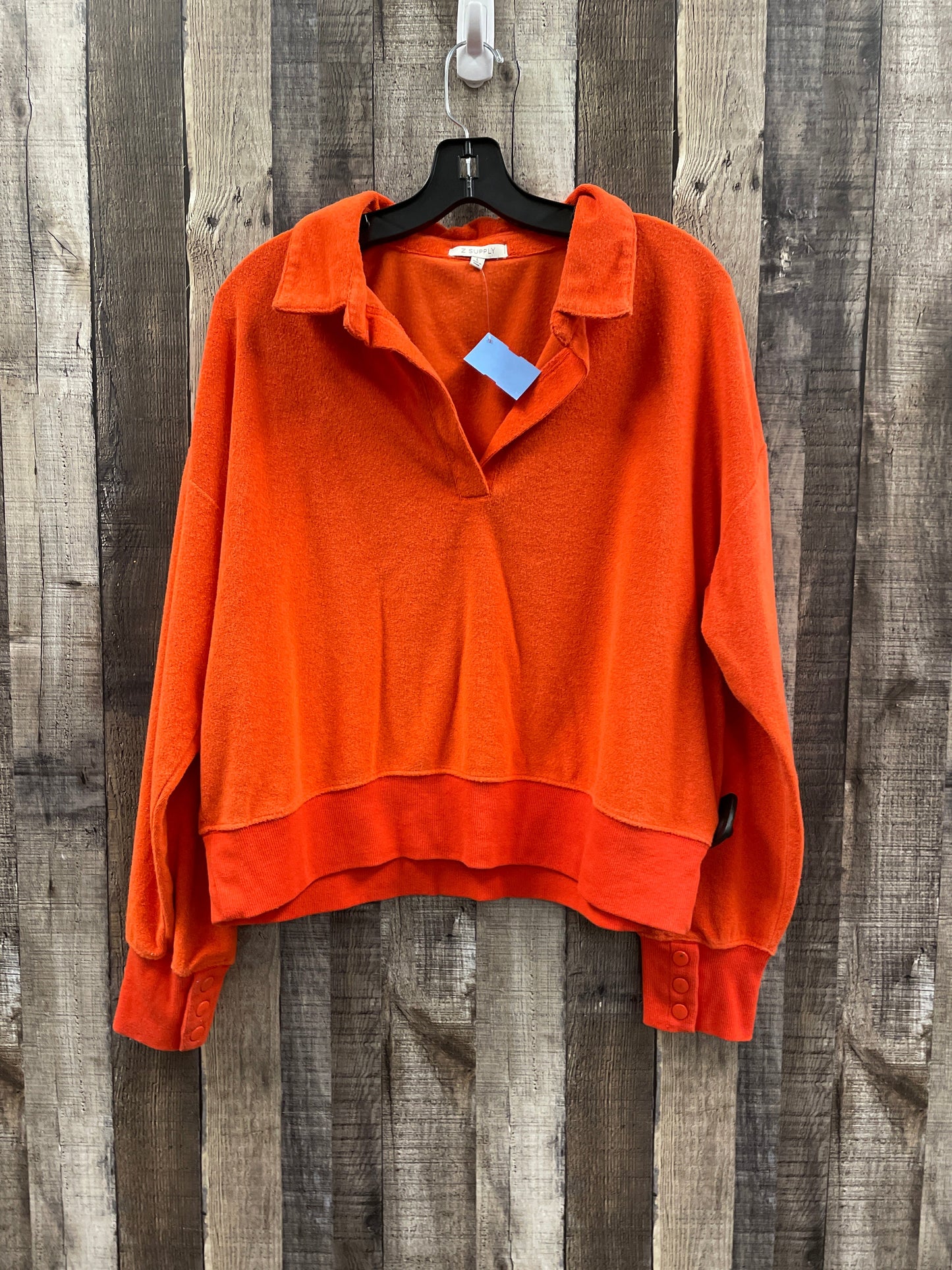 Top Long Sleeve By Z Supply In Orange, Size: L