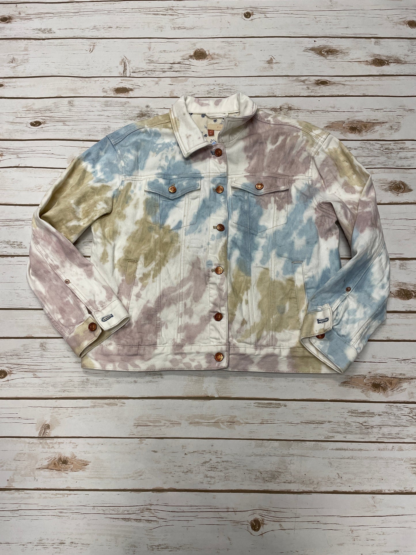 Jacket Denim By Pilcro In Tie Dye Print, Size: S