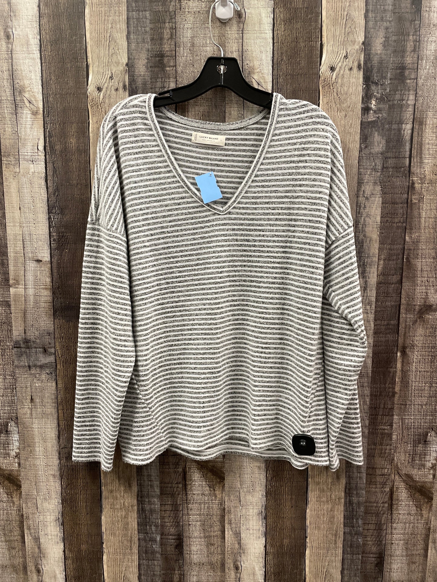 Top Long Sleeve By Lucky Brand In Striped Pattern, Size: L