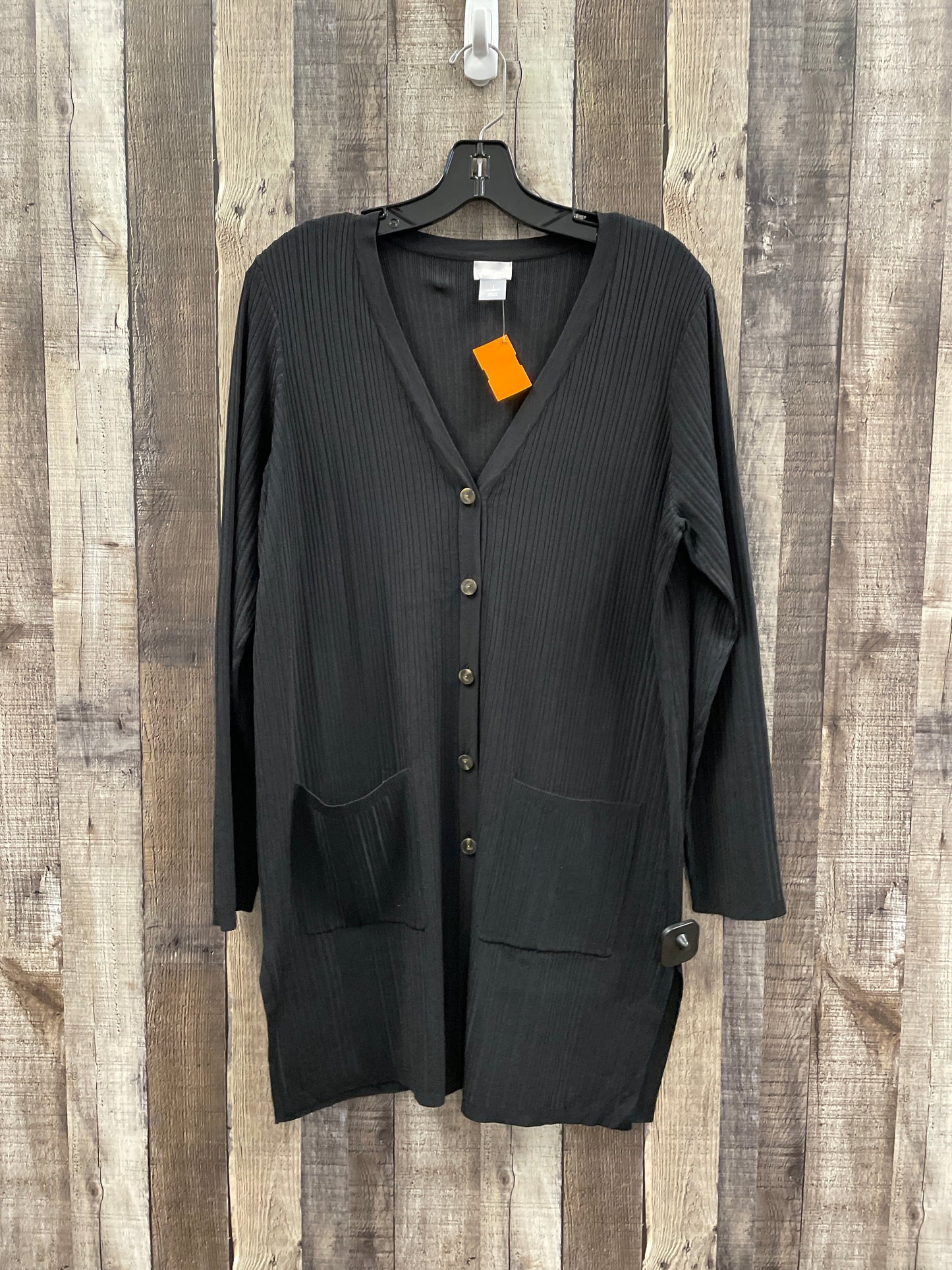 Sweater Cardigan By Chicos In Black, Size: M