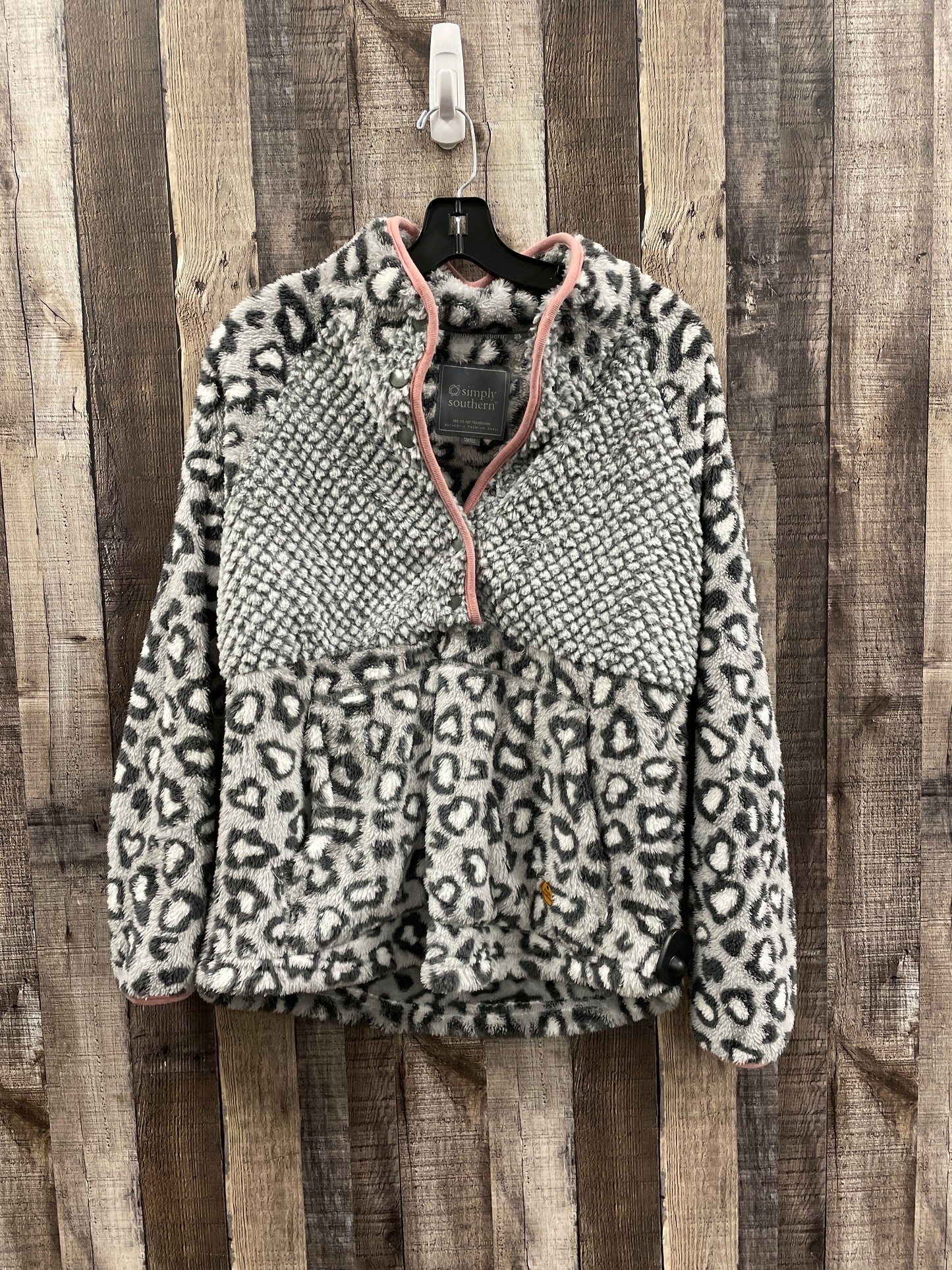 Jacket Fleece By Simply Southern In Animal Print, Size: S