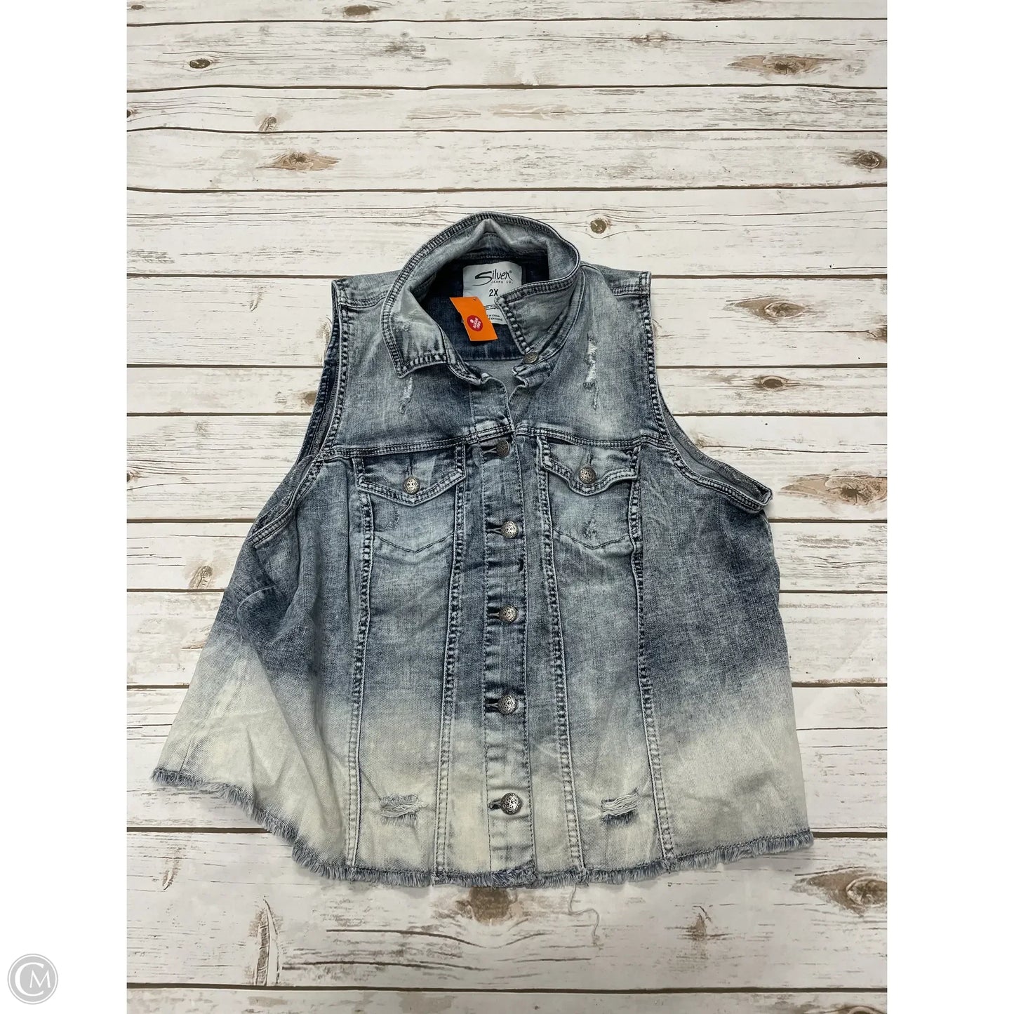 Vest Other By Silver In Blue Denim, Size: 2x