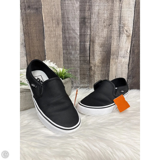 Shoes Flats By Vans In Black & White, Size: 7