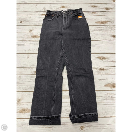 Jeans Straight By Abercrombie And Fitch In Black Denim, Size: 0