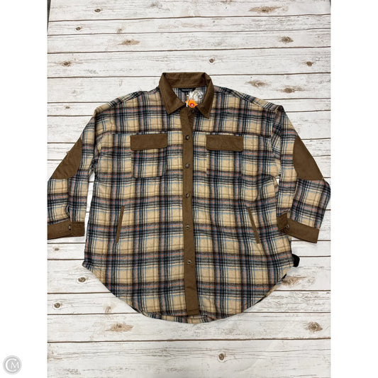 Jacket Shirt By Davi & Dani In Plaid Pattern, Size: 1x