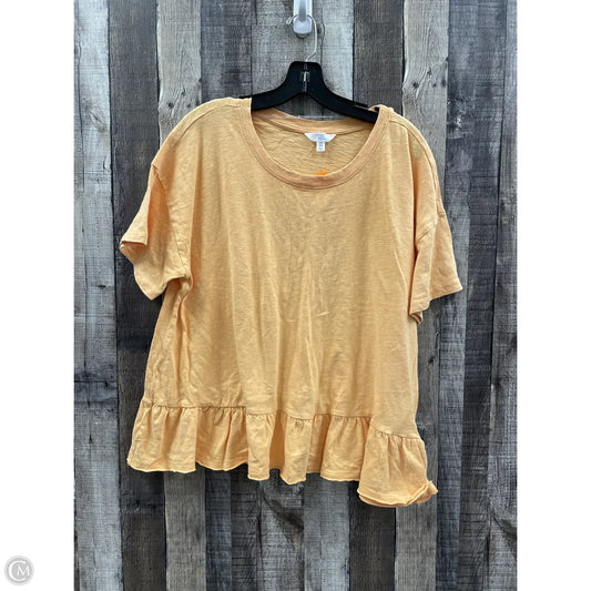 Top Short Sleeve Basic By Time And Tru In Orange, Size: Xxl