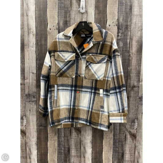 Jacket Shirt By Zara In Plaid Pattern, Size: S