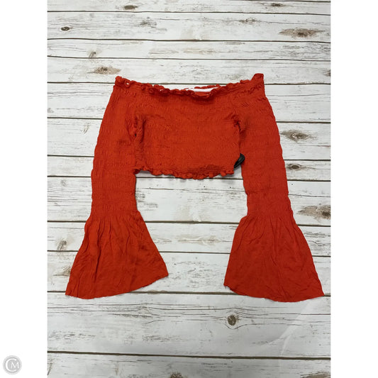 Top Long Sleeve By Urban Outfitters In Orange, Size: S