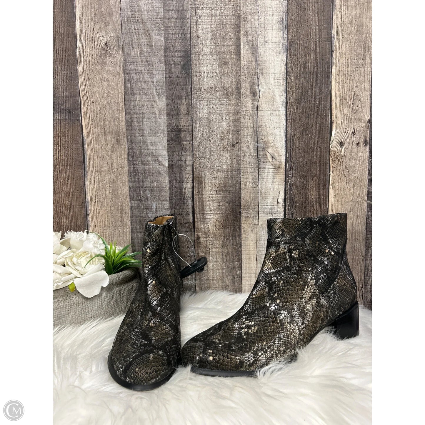 Boots Ankle Heels By Vionic In Snakeskin Print, Size: 8