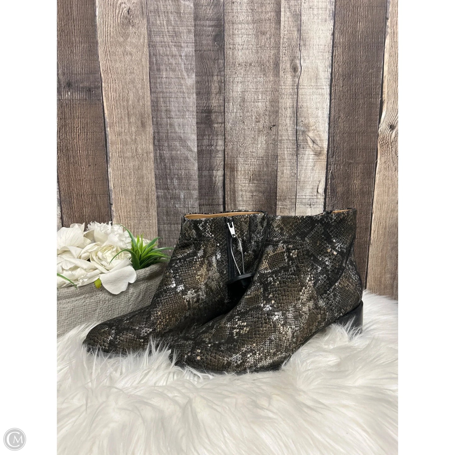 Boots Ankle Heels By Vionic In Snakeskin Print, Size: 8