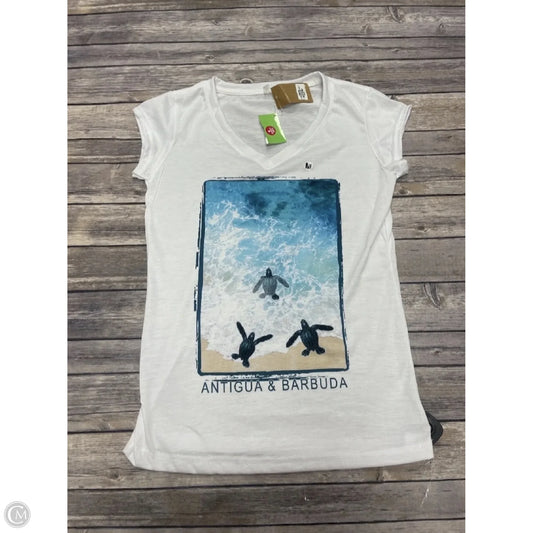 Top Short Sleeve By Cme In White, Size: M
