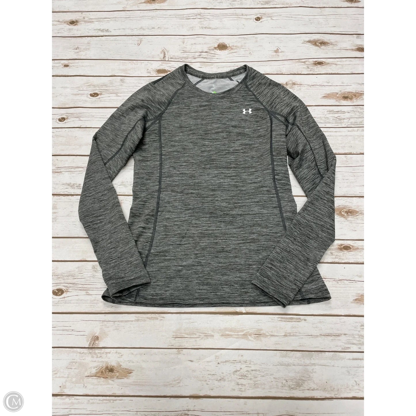 Athletic Top Long Sleeve Crewneck By Under Armour In Grey, Size: M