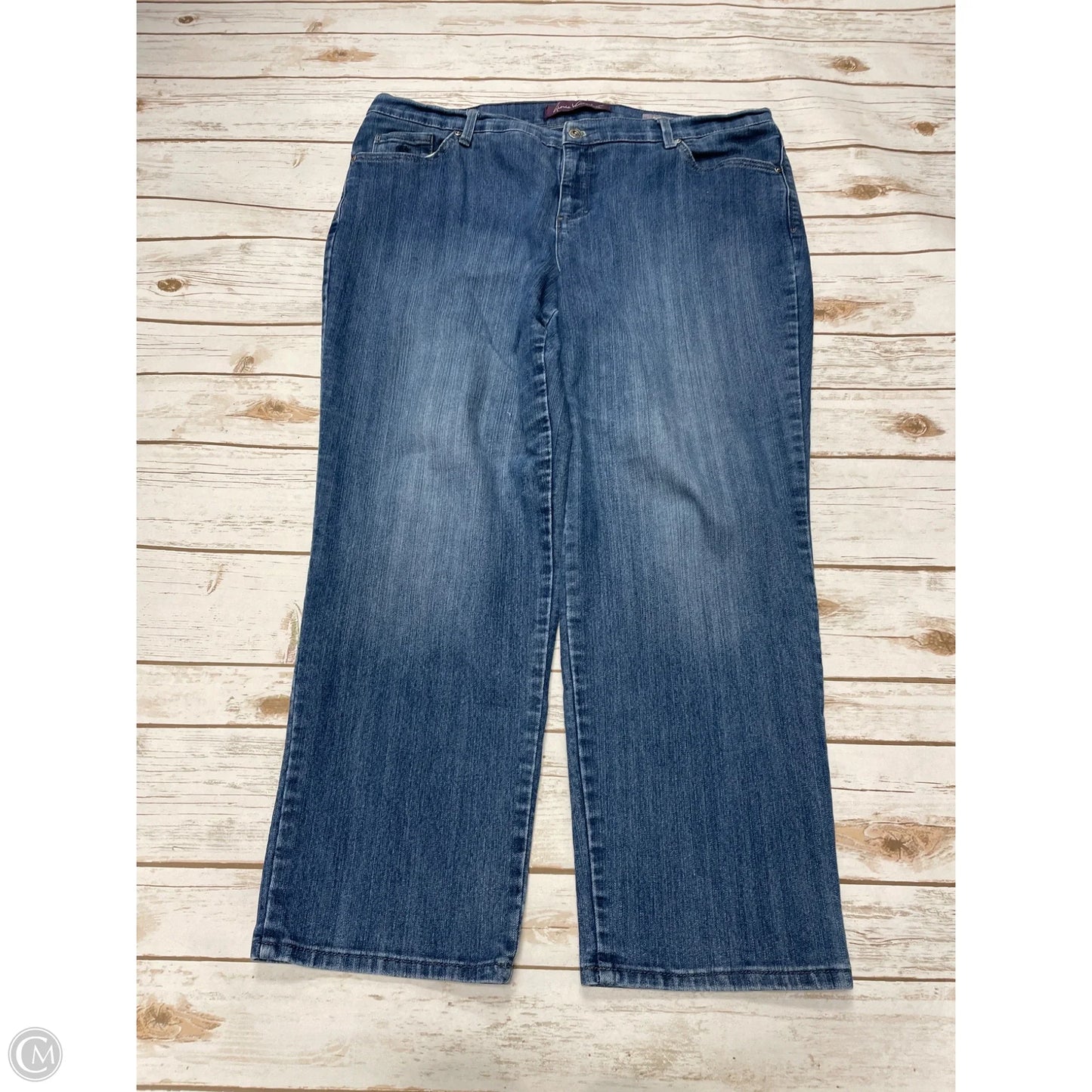 Jeans Straight By Gloria Vanderbilt In Blue Denim, Size: 16