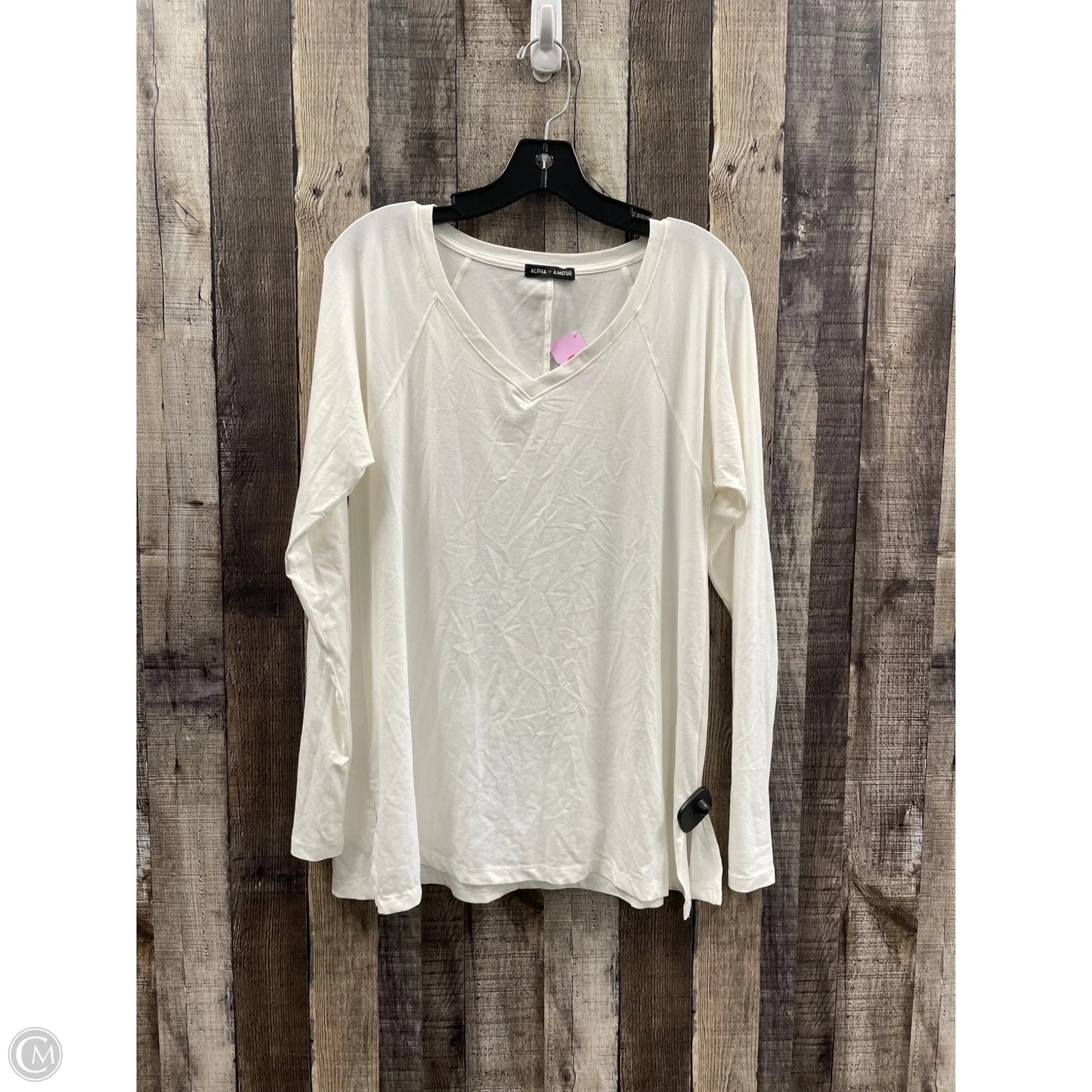 Top Long Sleeve By Cme In Cream, Size: M