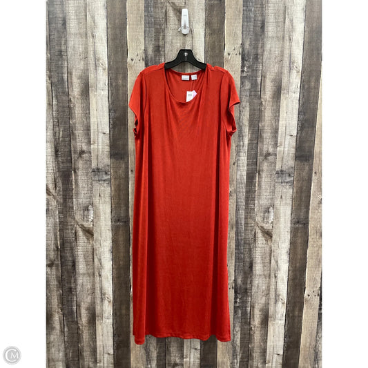 Dress Casual Maxi By Chicos In Orange, Size: Xl