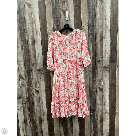 Dress Casual Midi By H&m In Red & White, Size: S