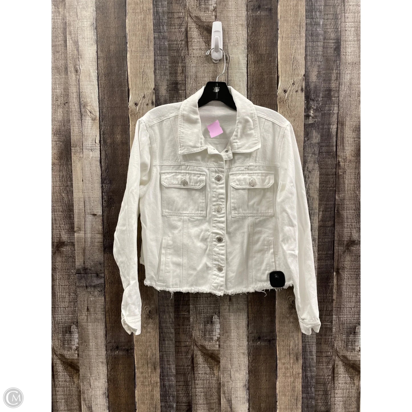 Jacket Denim By Cmf In White Denim, Size: L