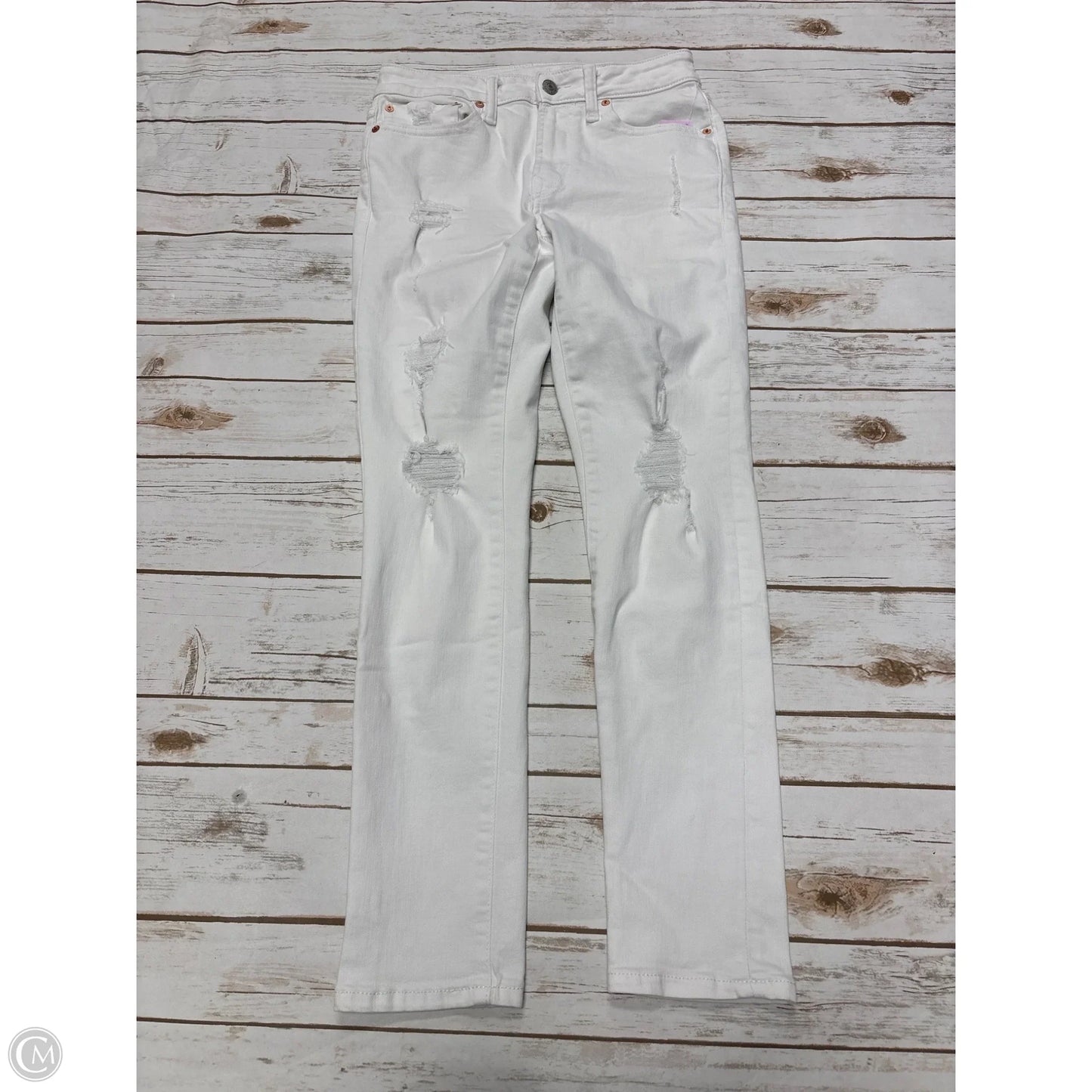 Jeans Skinny By American Eagle In White Denim, Size: 6