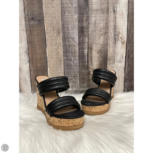 Sandals Heels Wedge By Steve Madden In Black, Size: 8