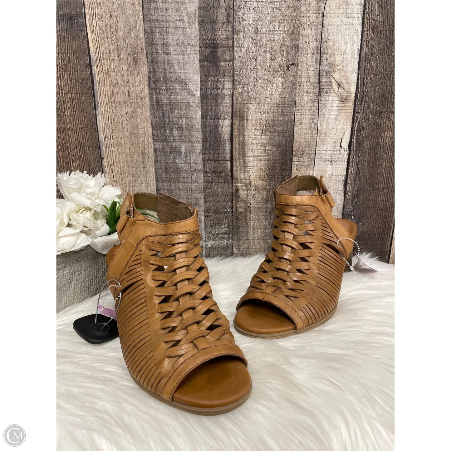 Sandals Heels Block By Rockport In Brown, Size: 9