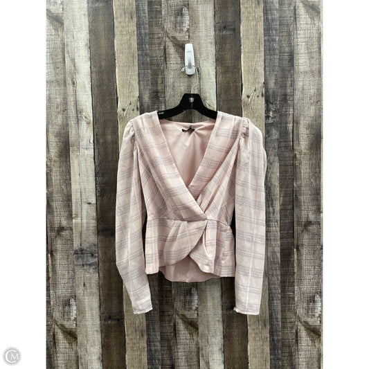 Top Long Sleeve By Express In Plaid Pattern, Size: S
