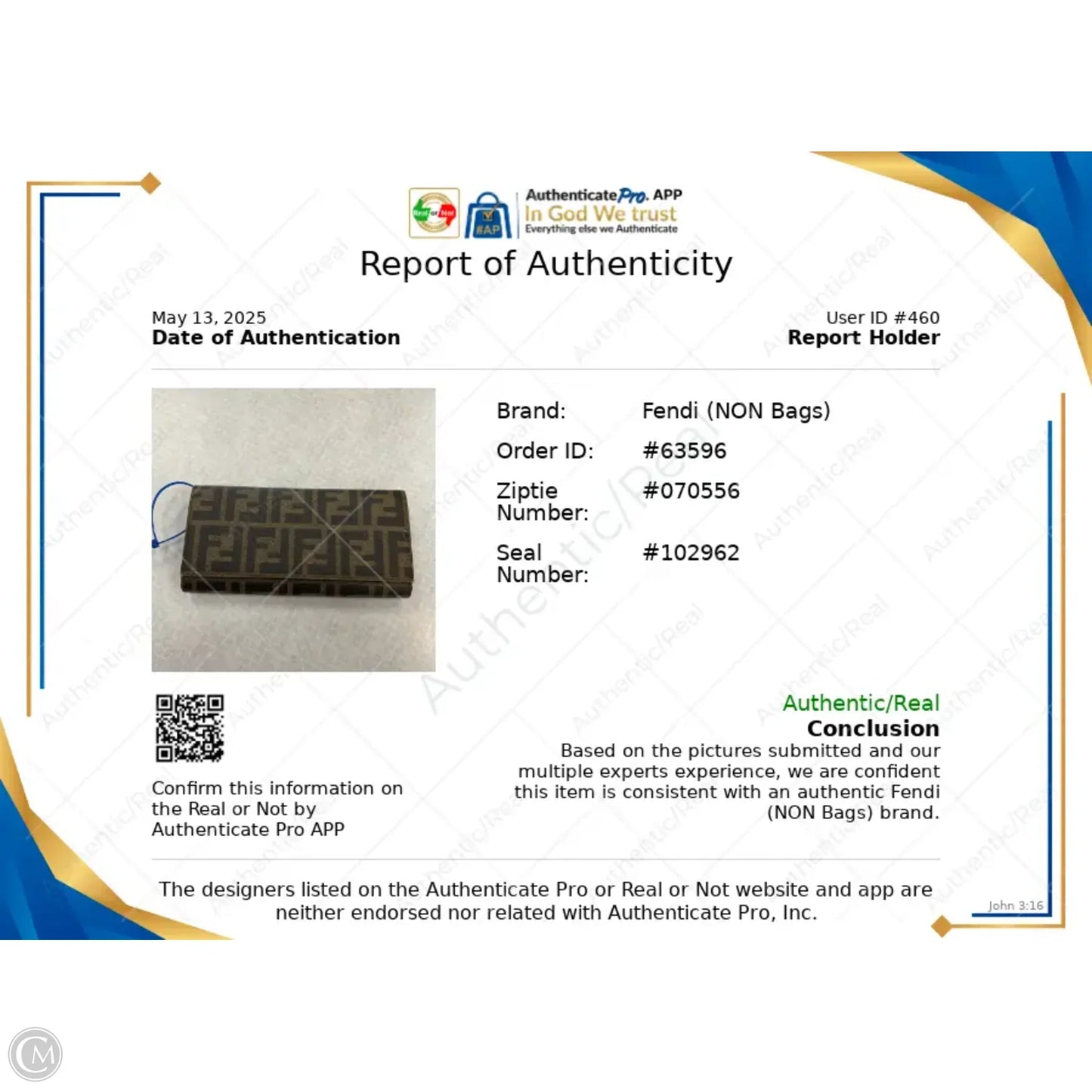 Wallet Luxury Designer By Fendi, Size: Medium