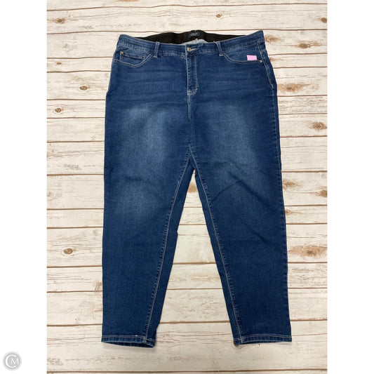 Jeans Straight By Curve Appeal In Blue Denim, Size: 24