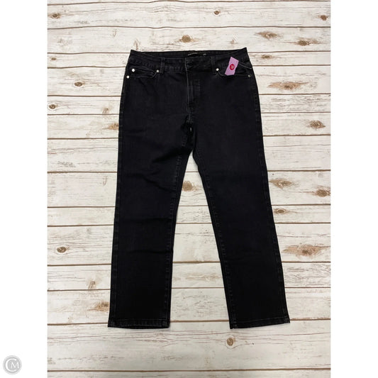 Jeans Straight By Tahari By Arthur Levine In Black Denim, Size: 12