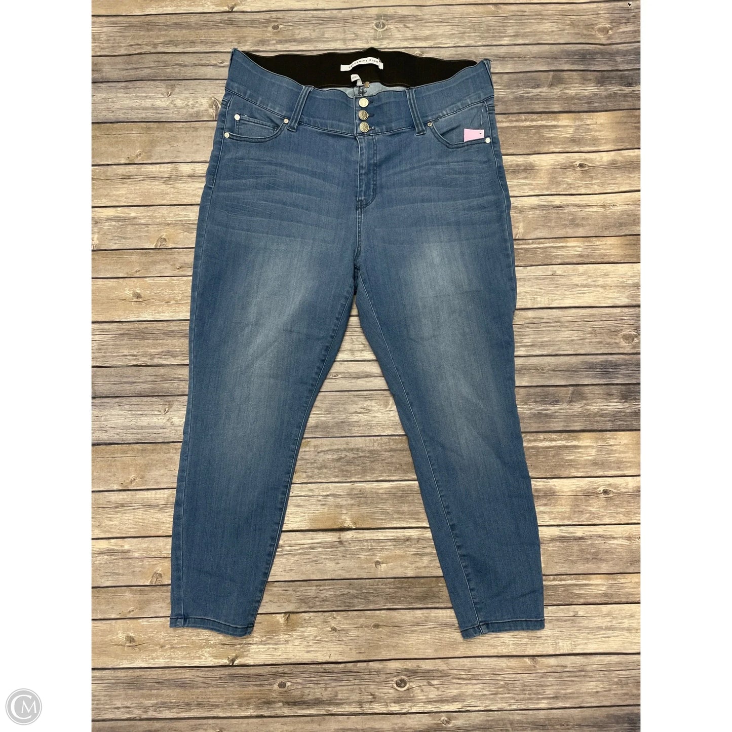 Jeans Cropped By Celebrity Pink In Blue Denim, Size: 18
