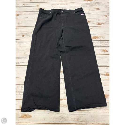Jeans Wide Leg By Divided In Black Denim, Size: Xxl