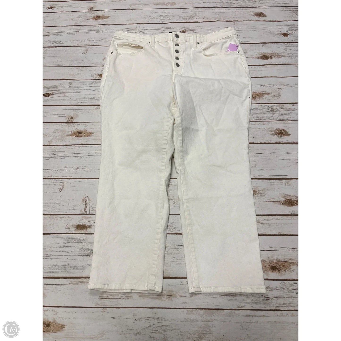 Jeans Straight By Universal Thread In White Denim, Size: 16