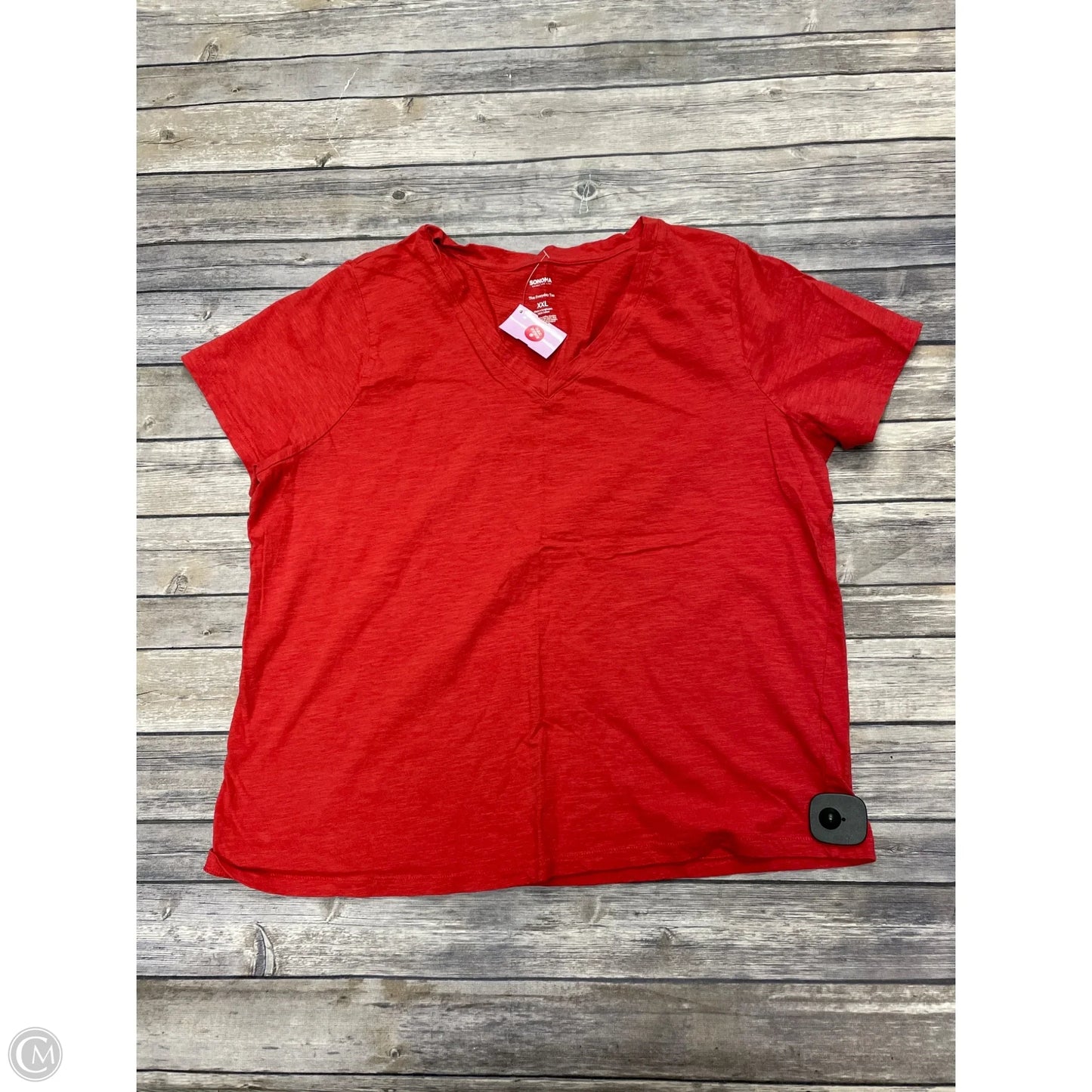 Top Short Sleeve Basic By Sonoma In Red, Size: Xxl