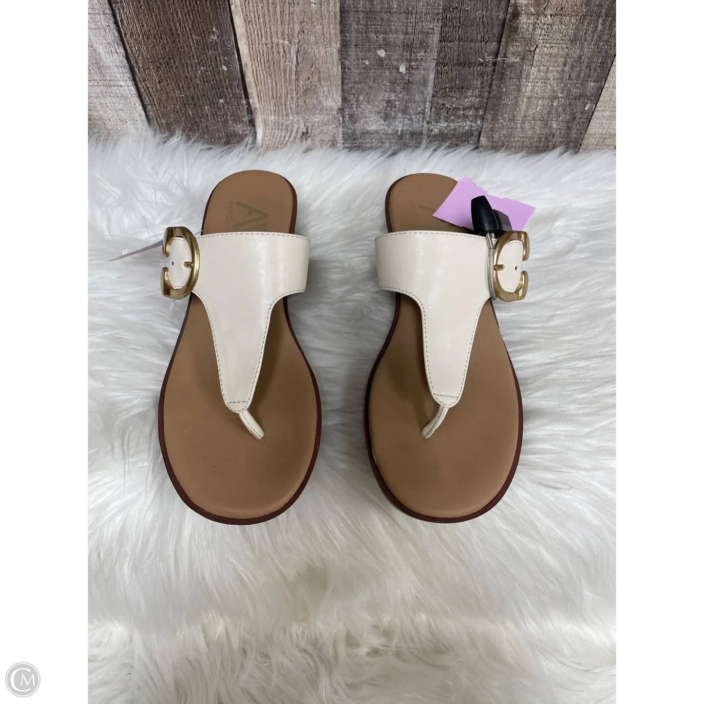 Sandals Heels Wedge By Aerosoles In Cream, Size: 6