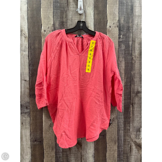Top 3/4 Sleeve By Nicole Miller In Coral, Size: S