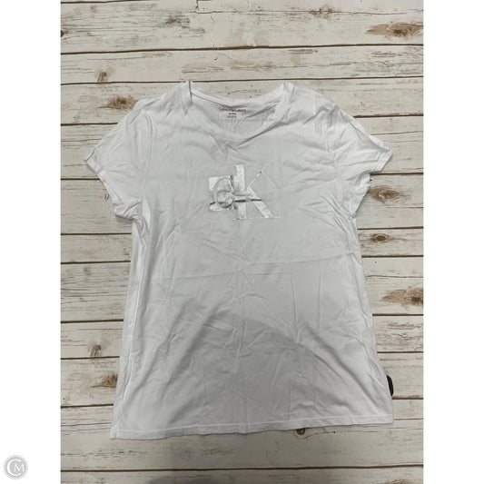 Top Short Sleeve Basic By Calvin Klein In White, Size: Xxl