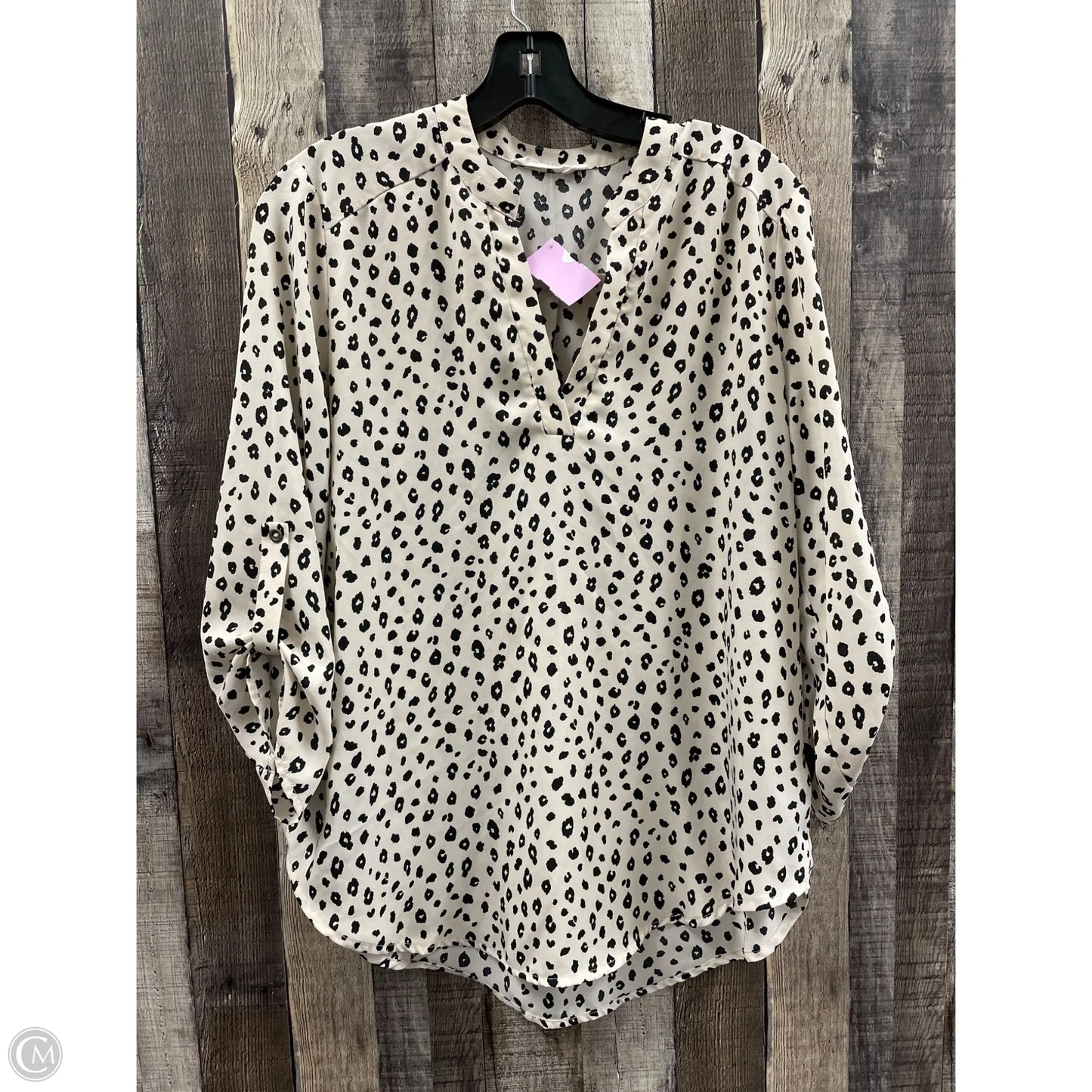 Top 3/4 Sleeve By Lush In Animal Print, Size: L