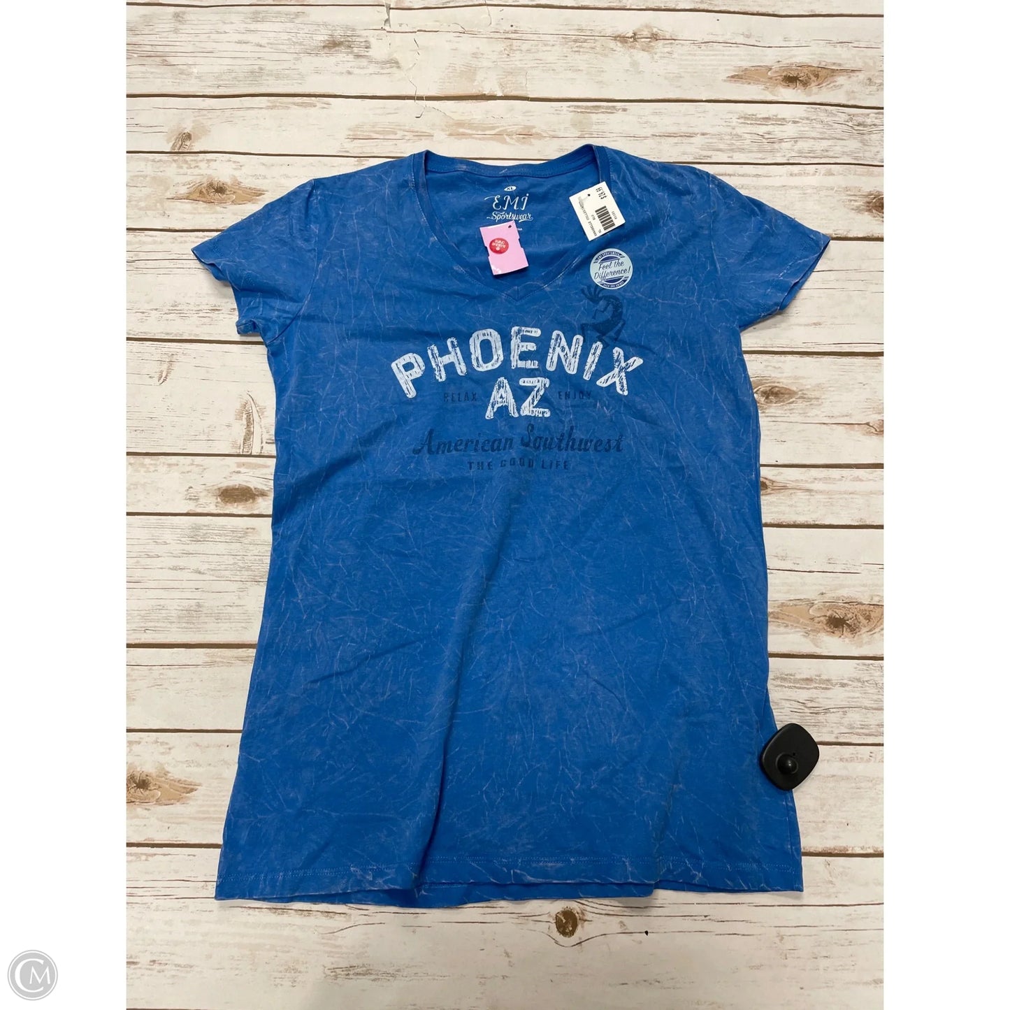 Top Short Sleeve By Cme In Blue, Size: Xl