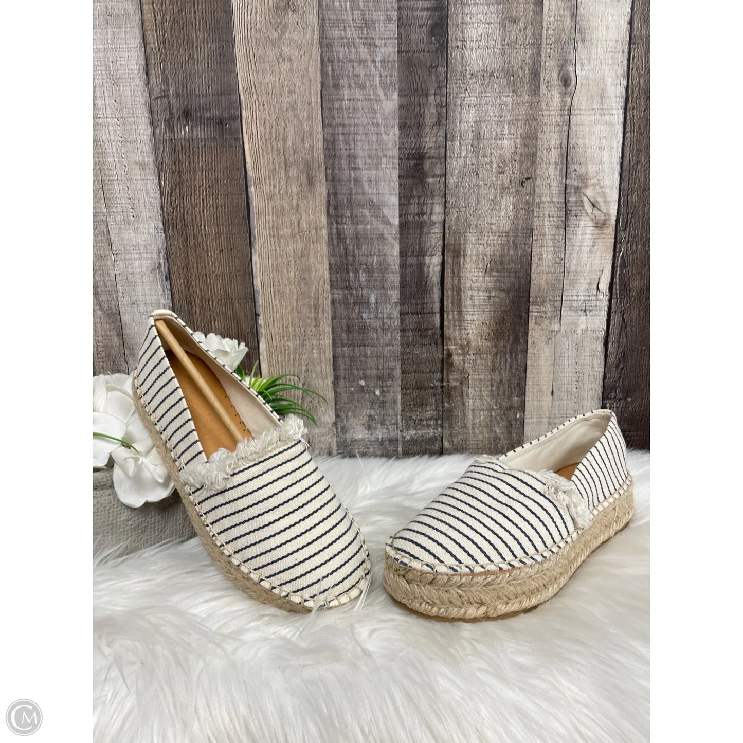 Shoes Heels Platform By Splendid In Striped Pattern, Size: 6