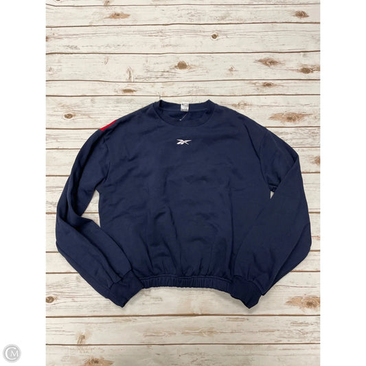 Athletic Sweatshirt Crewneck By Reebok In Navy, Size: M