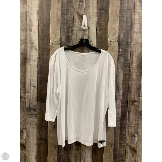 Top 3/4 Sleeve By Coral Bay In White, Size: 1x