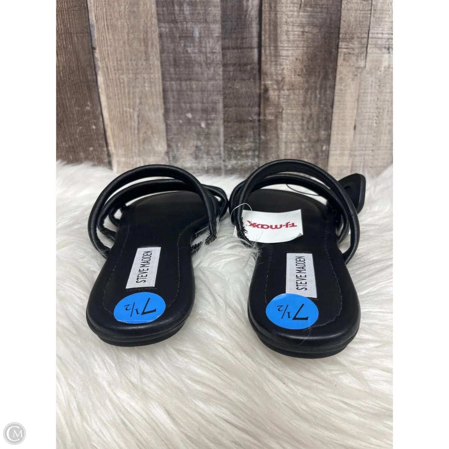 Sandals Flats By Steve Madden In Black, Size: 7.5