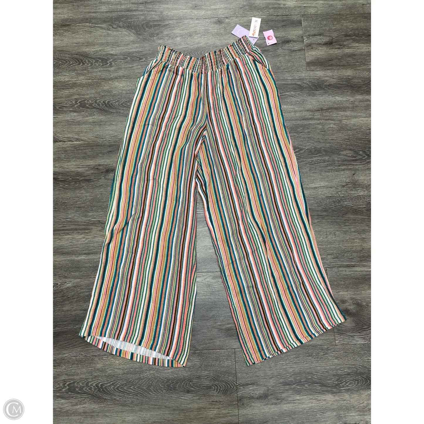 Pants Wide Leg By Joyspun In Striped Pattern, Size: M