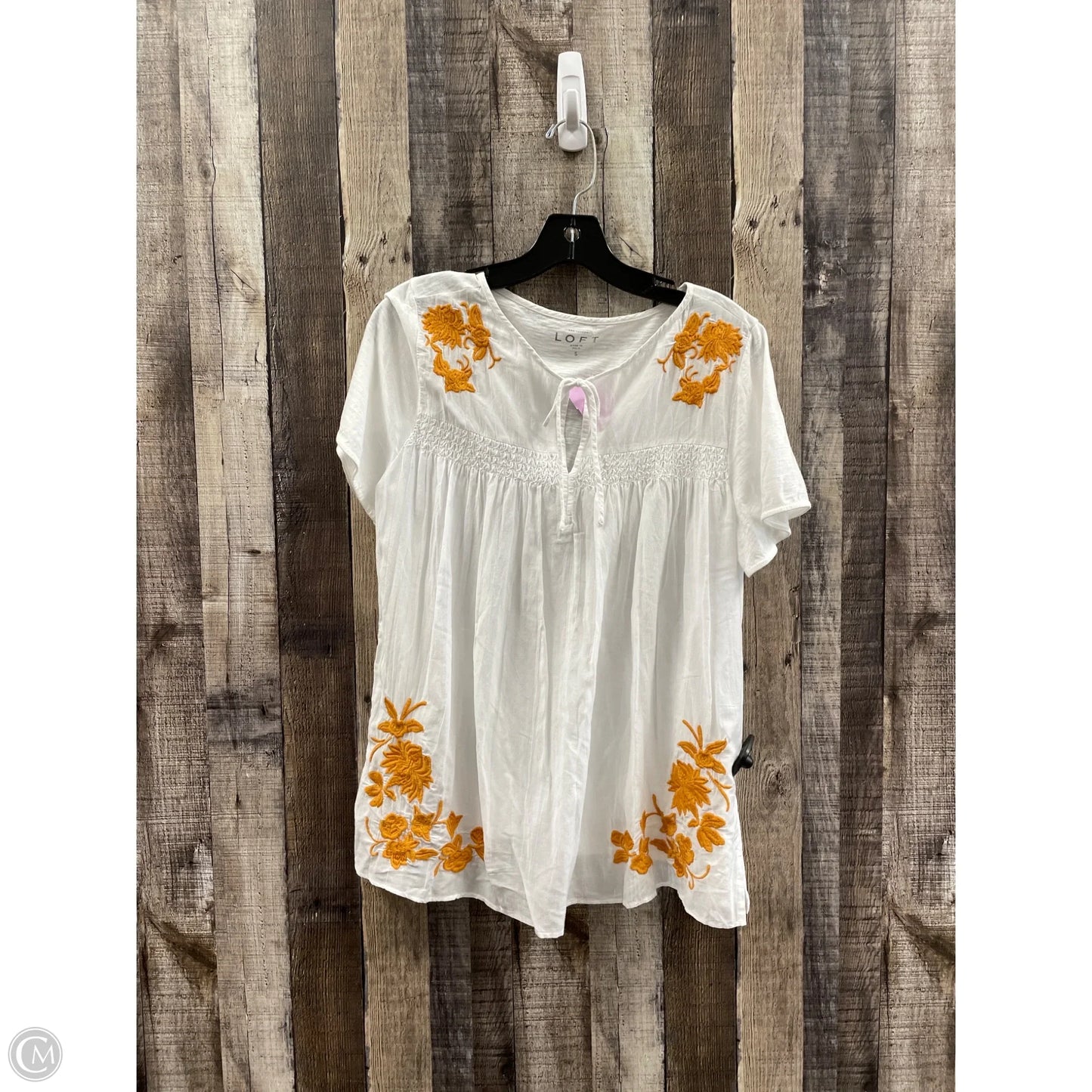 Top Short Sleeve By Loft In White, Size: S