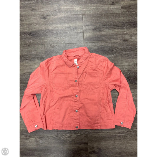 Jacket Denim By J. Jill In Coral, Size: L
